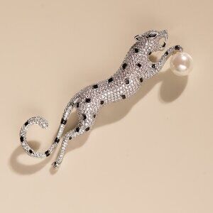 Sparkling Panther Statement Pin Luxury